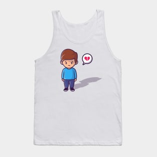 Lonely And Broken Heart Boy Tank Top